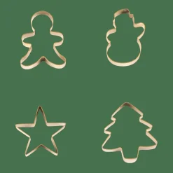 CASA X-MAS GOLD Formine Coppaimpasto Set Di 4 Dorato| Utensili Da Forno|Stampi