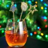 CASA X-MAS Mescolatori Cocktail Set Di 12 Mix Di 3 Forme Dorato, Trasparente| Accessori Per Cocktail