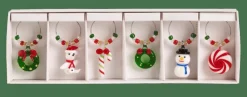 CASA X-MAS Segnabicchieri Set Di 6 Multicolore| Accessori Per Cocktail