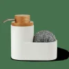 CASA YOKO Dispenser Per Sapone Con Spugna Bianco| Accessori Da Lavandino