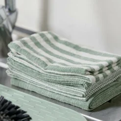 CASA LAURENT Strofinacci Set Di 3 Verde| Strofinacci