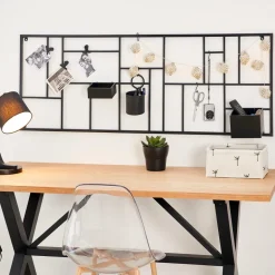 CASA MODULAR Set Di 7 Ganci Nero| Decorazioni Da Parete|Scaffali Da Parete