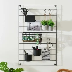 CASA MODULAR Set Di 7 Ganci Nero| Decorazioni Da Parete|Scaffali Da Parete