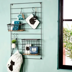CASA MODULAR Set Di 7 Ganci Nero| Decorazioni Da Parete|Scaffali Da Parete