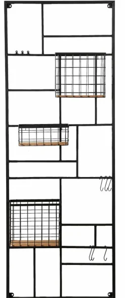 CASA MODULAR Set Di 7 Ganci Nero| Decorazioni Da Parete|Scaffali Da Parete
