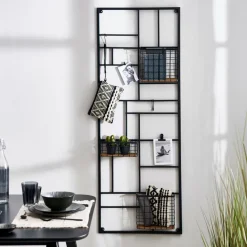 CASA MODULAR Set Di 7 Ganci Nero| Decorazioni Da Parete|Scaffali Da Parete