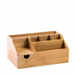CASA ORGANOO Contenitore Per Cotton Fioc Trasparente, Naturale| Accessori Da Lavandino