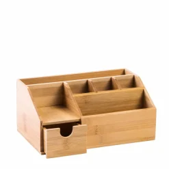 CASA ORGANOO Contenitore Per Cotton Fioc Trasparente, Naturale| Accessori Da Lavandino