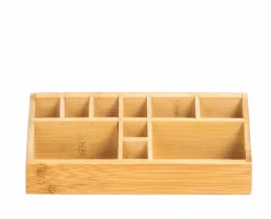 CASA ORGANOO Contenitore Per Cotton Fioc Trasparente, Naturale| Accessori Da Lavandino