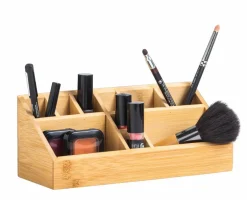 CASA ORGANOO Contenitore Per Cotton Fioc Trasparente, Naturale| Accessori Da Lavandino