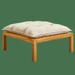 CASA PAULETTE Tavolo & Pouf Lounge Naturale| Tavolini Da Giardino|Set Lounge