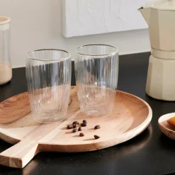CASA PAUSA Bicchiere 2a Parete Set Di 2 35 CL Trasparente| Bicchieri Da Caffè|Bicchieri Da Tè